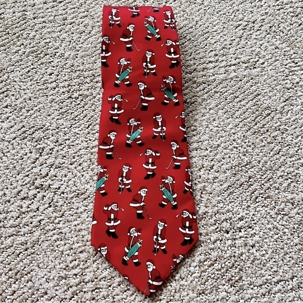 Vintage John Henry Golfing Santa Silk Tie